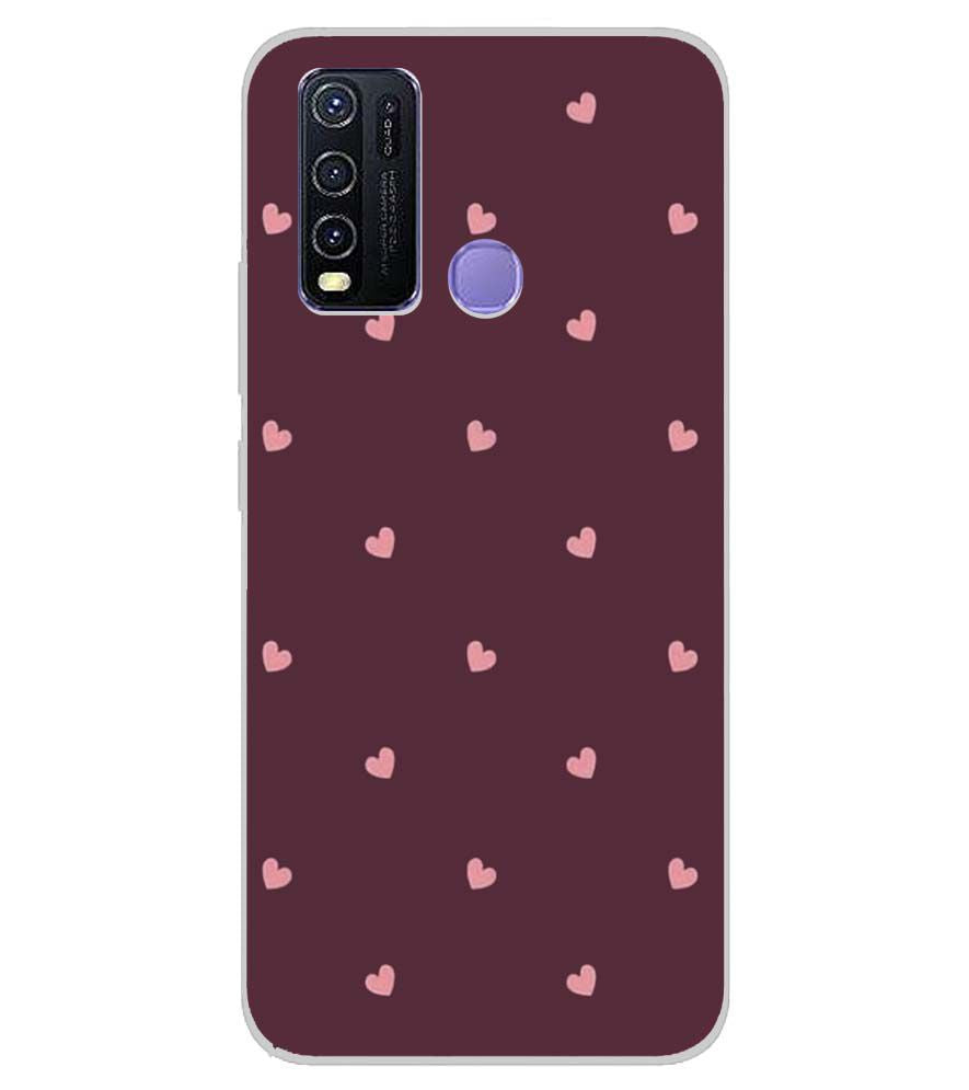 PS1307-Pink Heart Back Cover for Vivo Y50