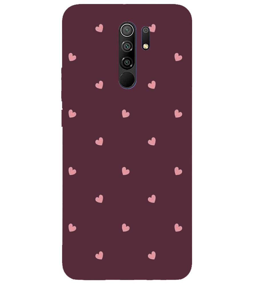 PS1307-Pink Heart Back Cover for Xiaomi Poco M2