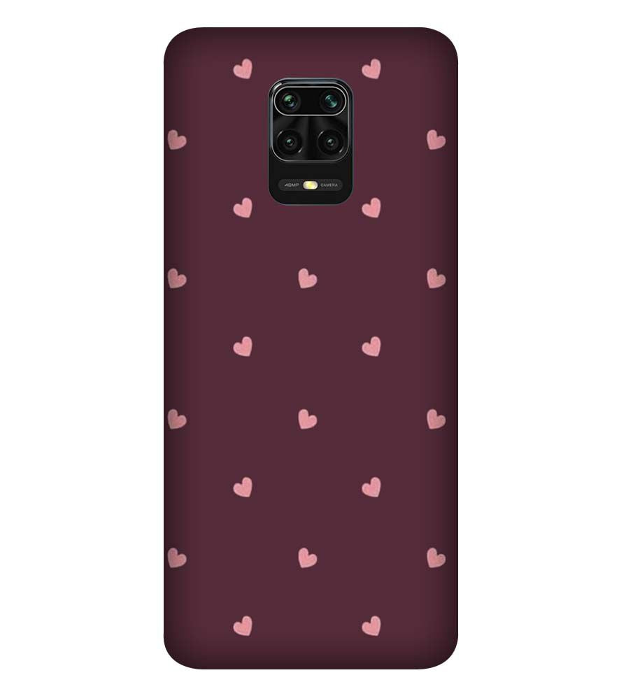 PS1307-Pink Heart Back Cover for Xiaomi Redmi Note 9 Pro Max