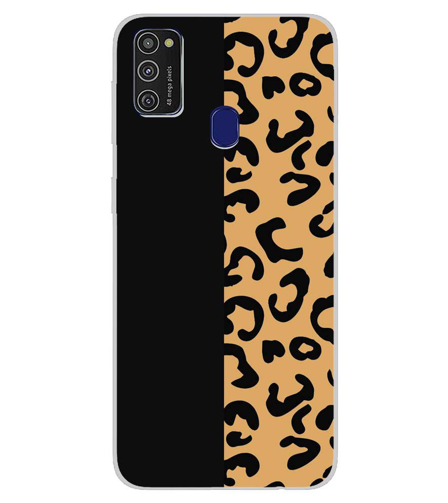 PS1315-Animal Black Pattern Back Cover for Samsung Galaxy M21