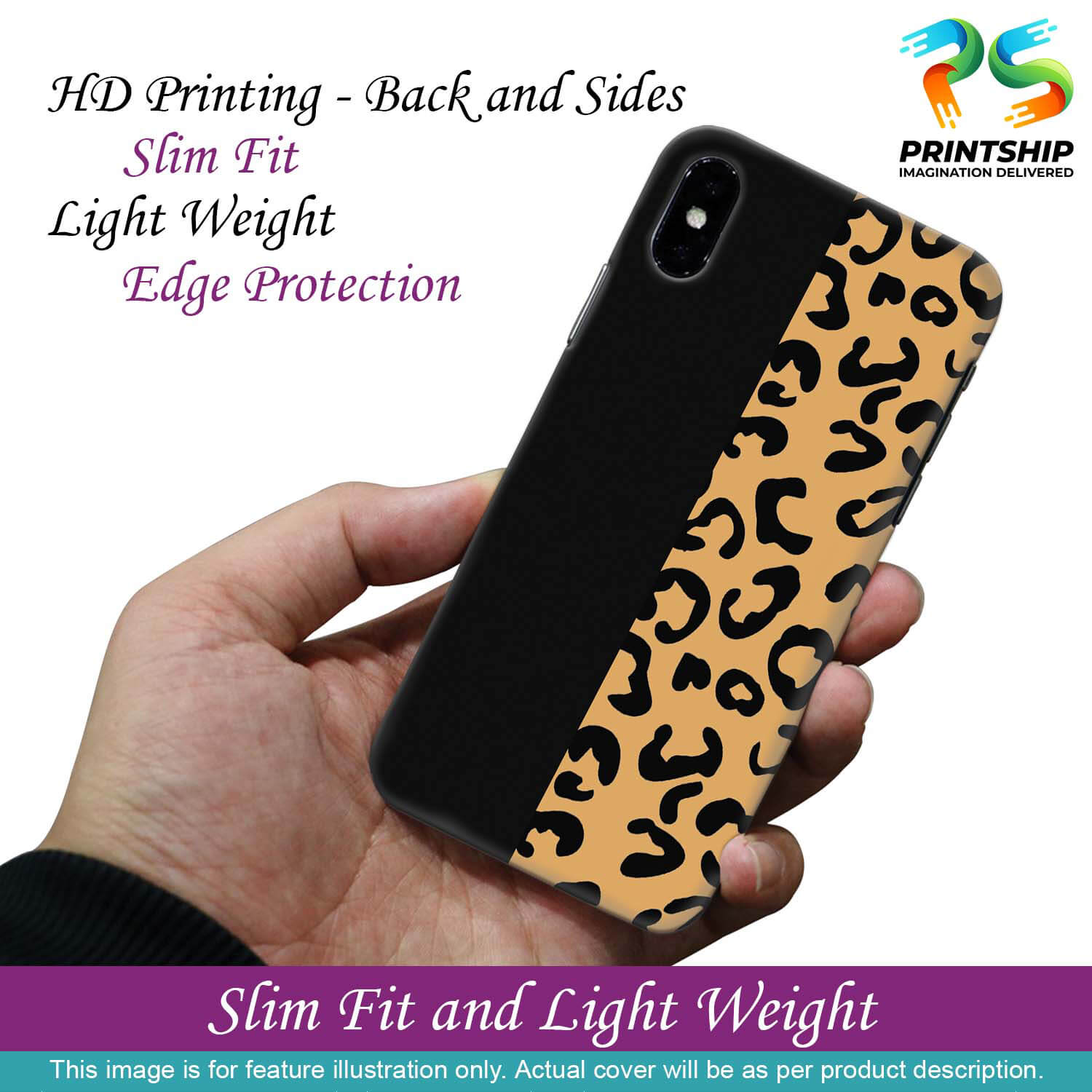 PS1315-Animal Black Pattern Back Cover for Oppo A52