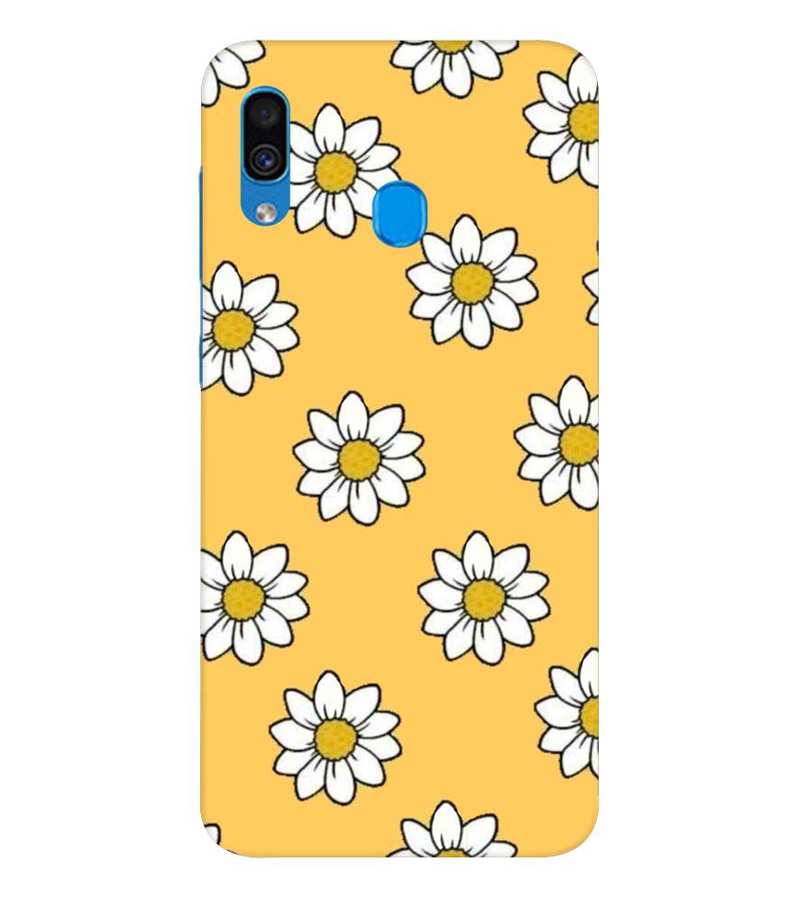 PS1316-White Sunflower Back Cover for Samsung Galaxy A20