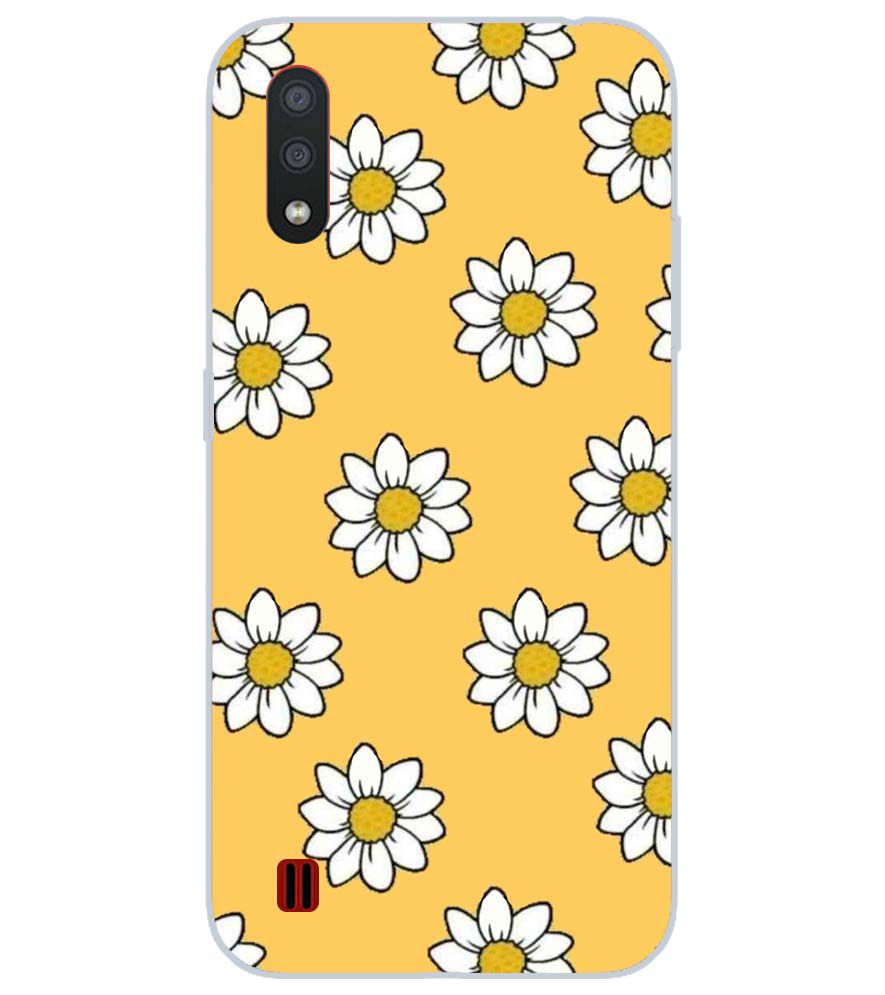 PS1316-White Sunflower Back Cover for Samsung Galaxy M01