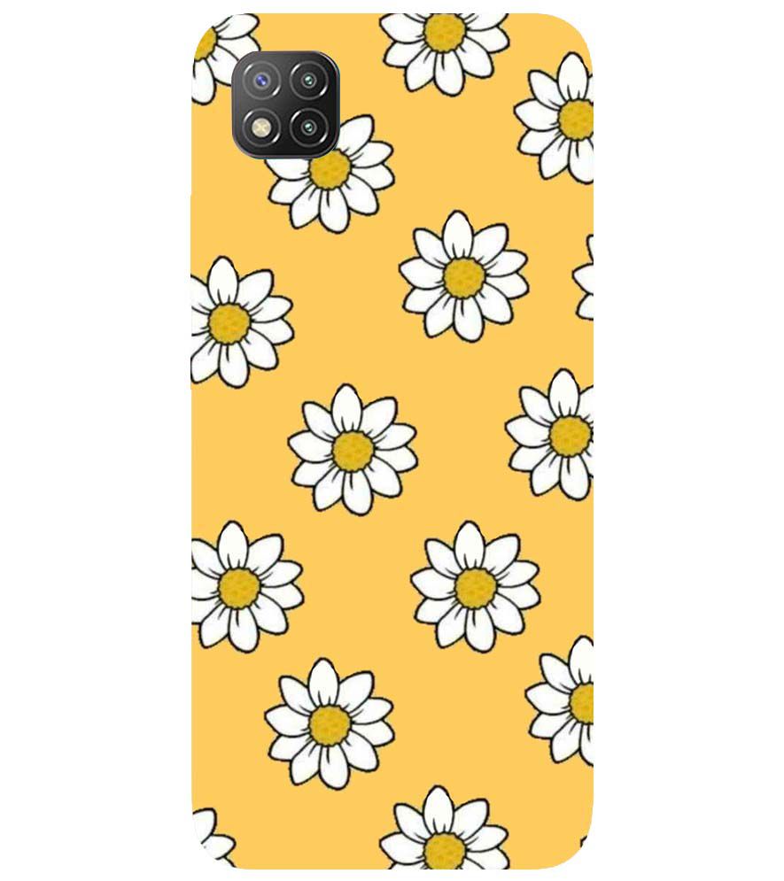 PS1316-White Sunflower Back Cover for Xiaomi Poco C3