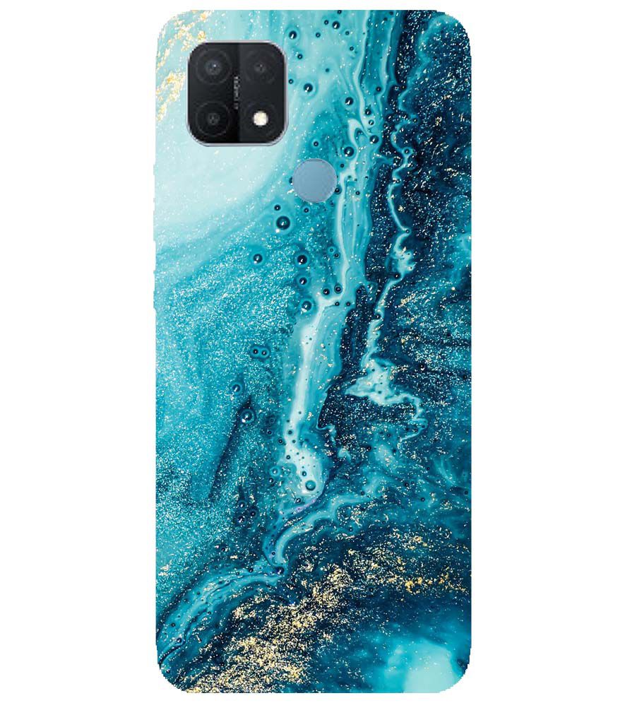PS1317-Blue Marbles Back Cover for Oppo A15 and Oppo A15s