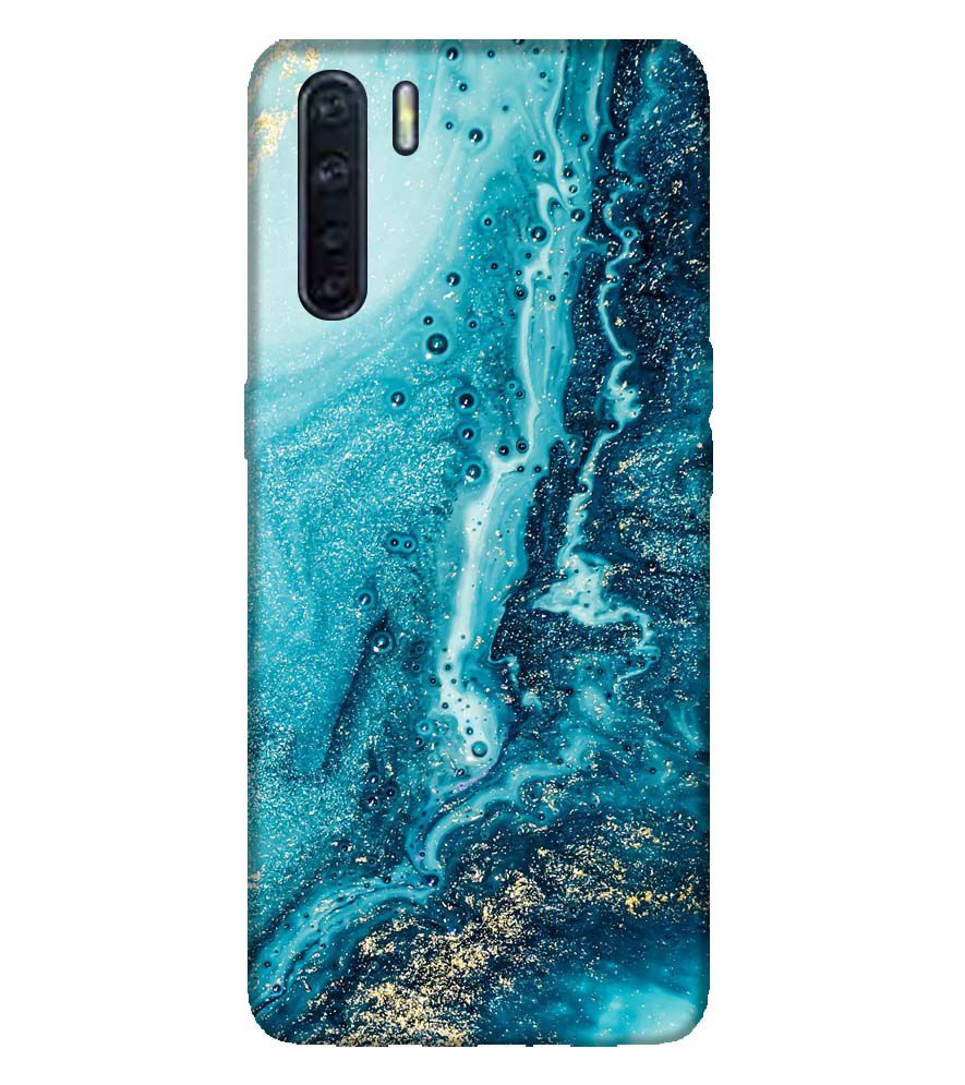 PS1317-Blue Marbles Back Cover for Oppo A91
