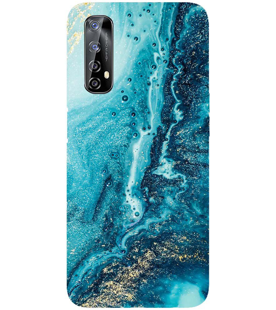 PS1317-Blue Marbles Back Cover for Realme 7
