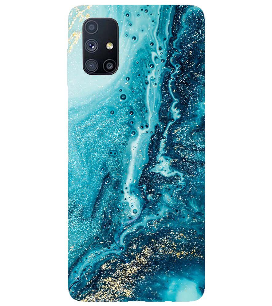 PS1317-Blue Marbles Back Cover for Samsung Galaxy M51