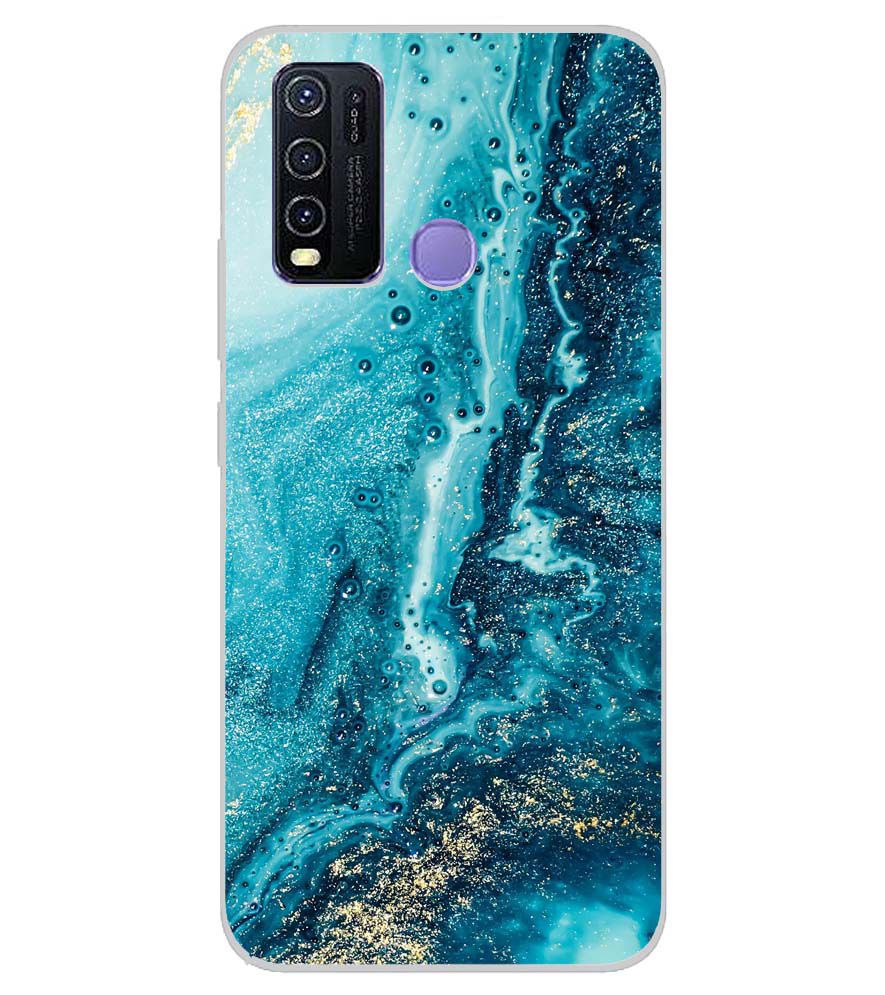 PS1317-Blue Marbles Back Cover for Vivo Y50