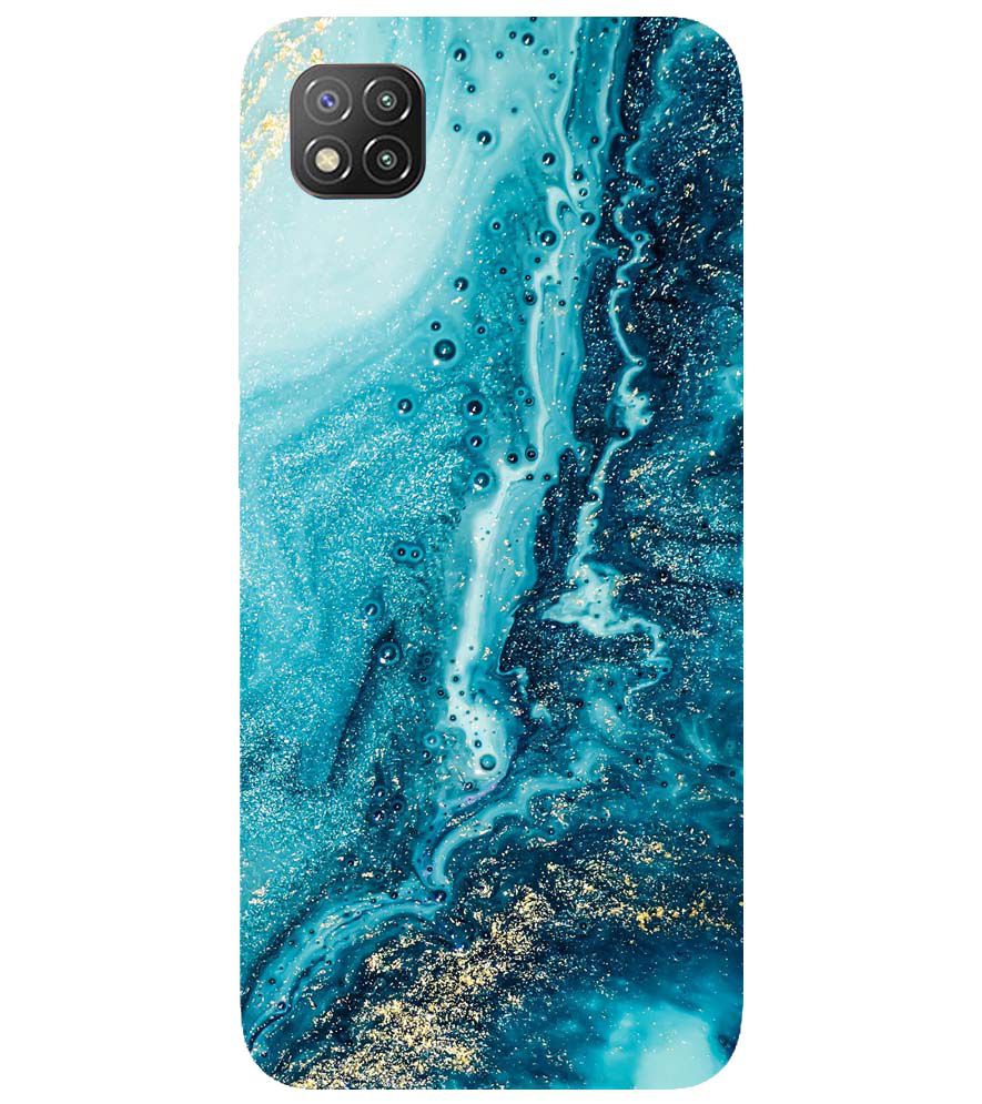 PS1317-Blue Marbles Back Cover for Xiaomi Poco C3
