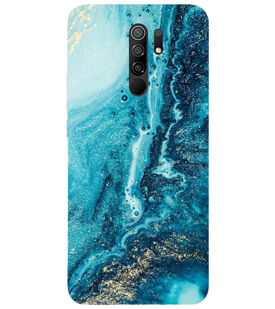 PS1317-Blue Marbles Back Cover for Xiaomi Poco M2