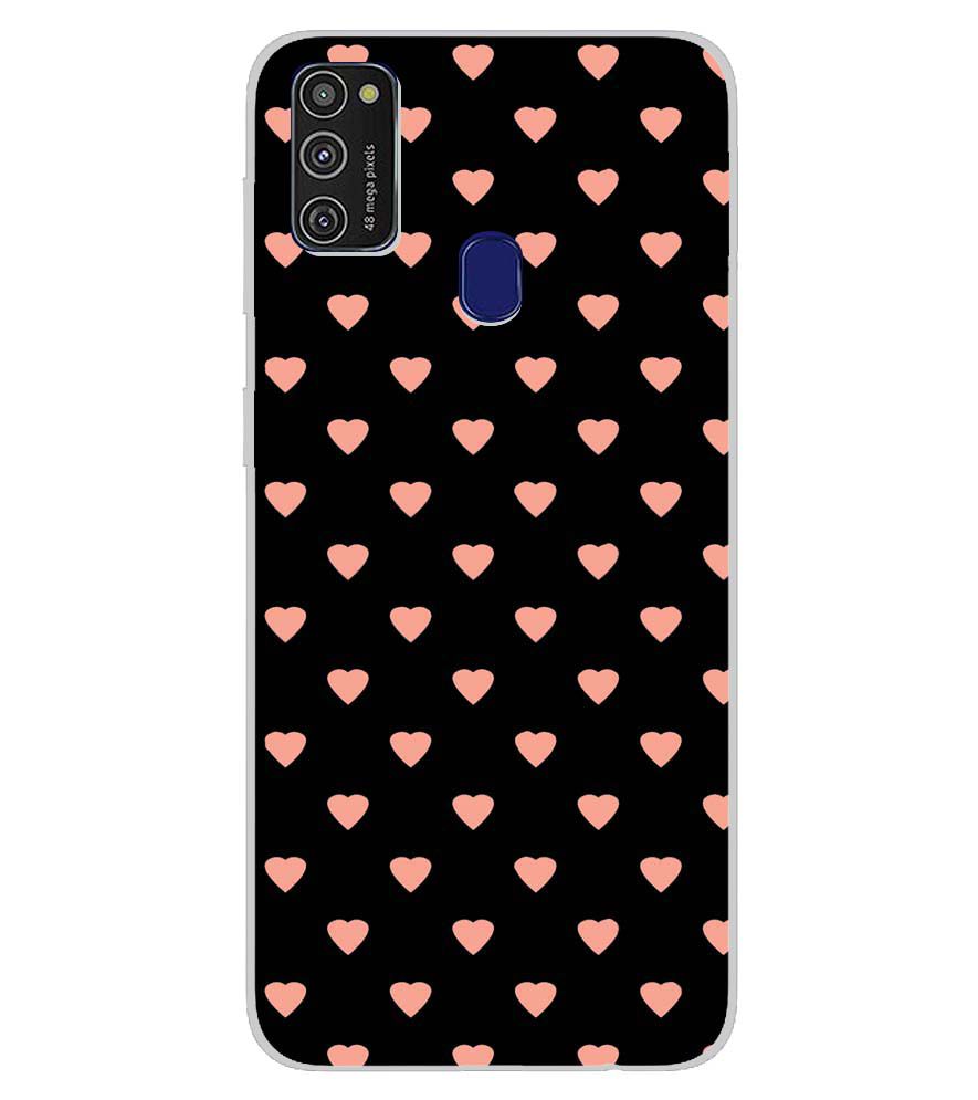 PS1318-Hearts All Over Back Cover for Samsung Galaxy M21