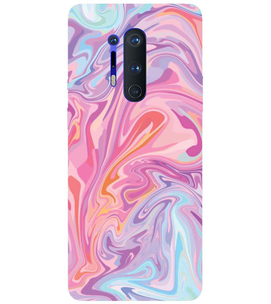 PS1319-Pink Premium Marble Back Cover for OnePlus 8 Pro