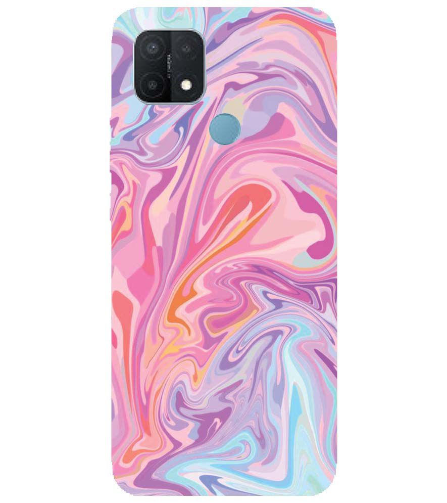 PS1319-Pink Premium Marble Back Cover for Oppo A15 and Oppo A15s