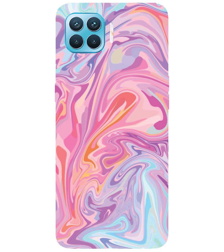 PS1319-Pink Premium Marble Back Cover for Oppo F17 Pro