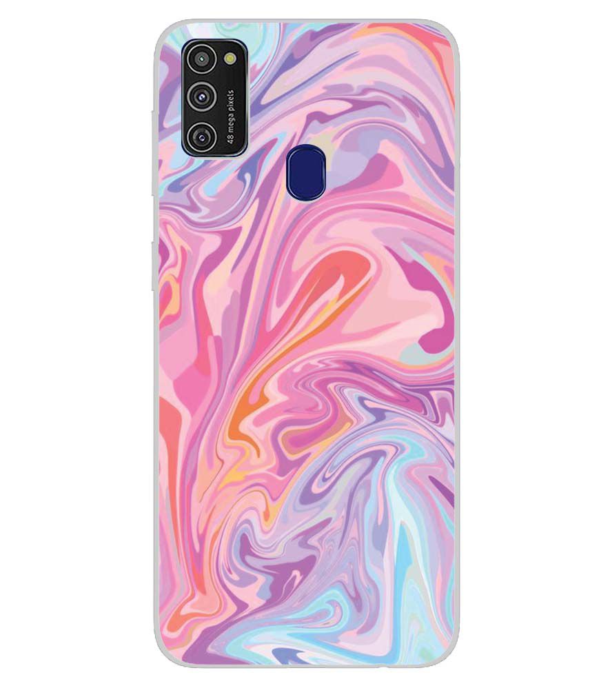 PS1319-Pink Premium Marble Back Cover for Samsung Galaxy M21