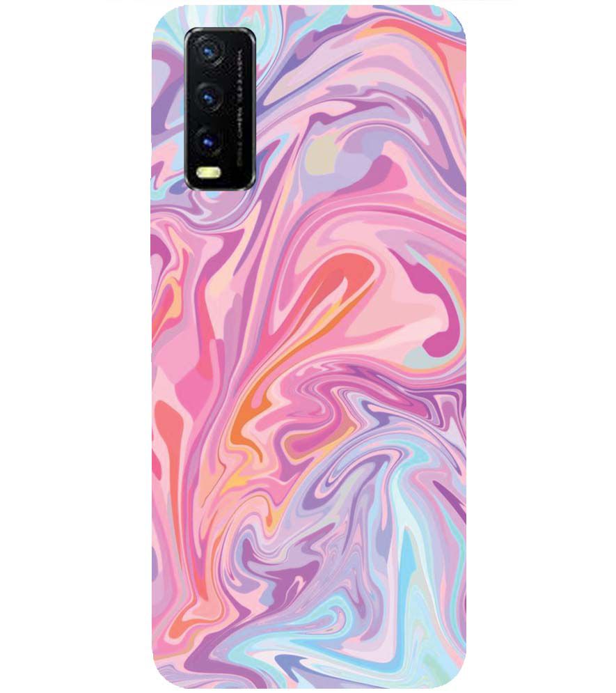 PS1319-Pink Premium Marble Back Cover for Vivo Y20