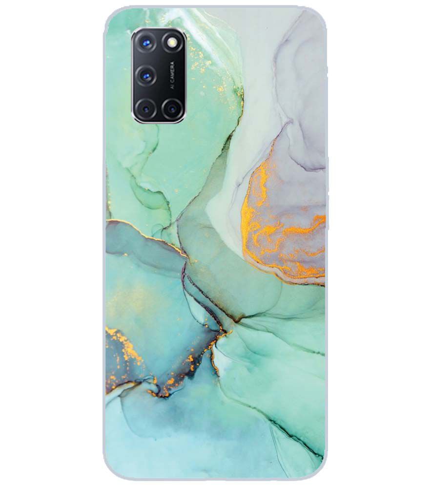 PS1320-Green Marble Premium Back Cover for Oppo A52