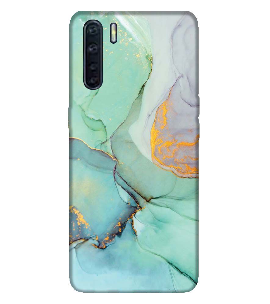 PS1320-Green Marble Premium Back Cover for Oppo A91