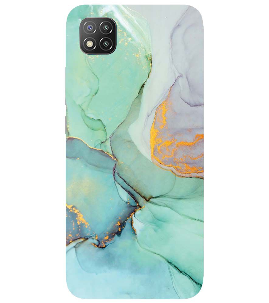 PS1320-Green Marble Premium Back Cover for Xiaomi Poco C3