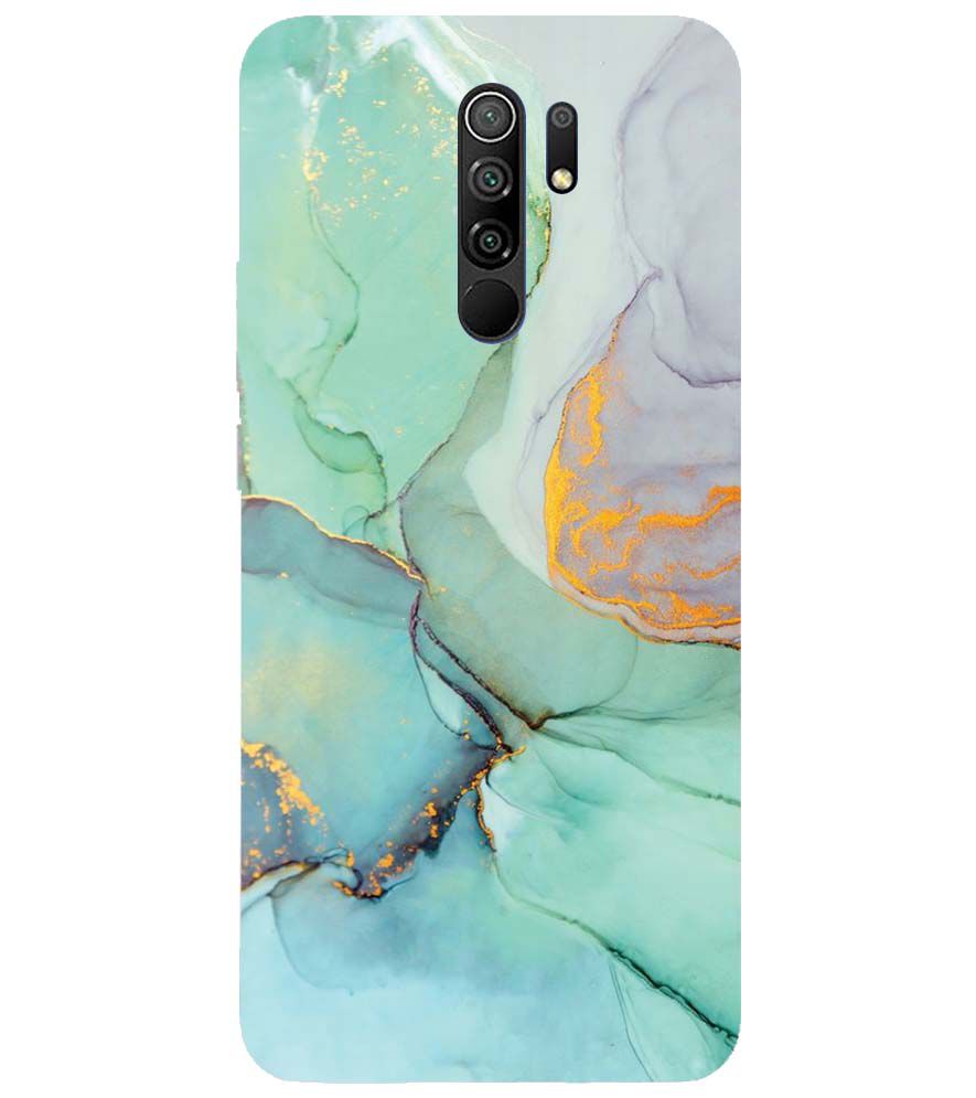 PS1320-Green Marble Premium Back Cover for Xiaomi Poco M2