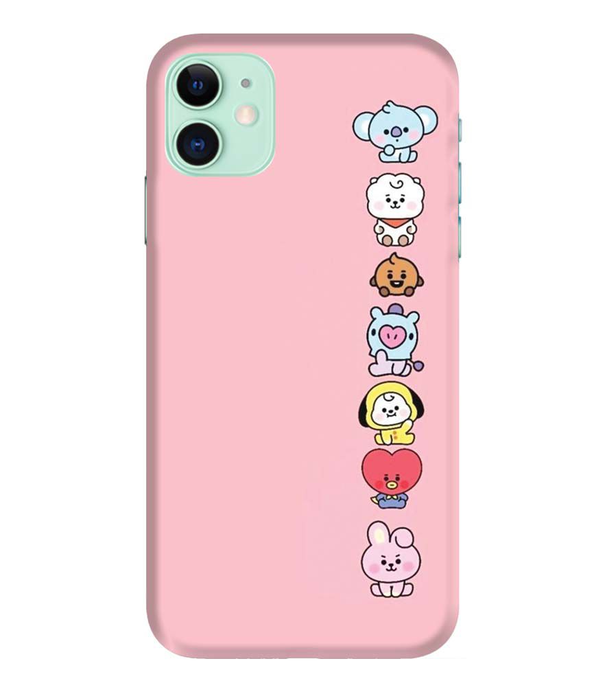 PS1321-Cute Loving Animals Girly Back Cover for Apple iPhone 11
