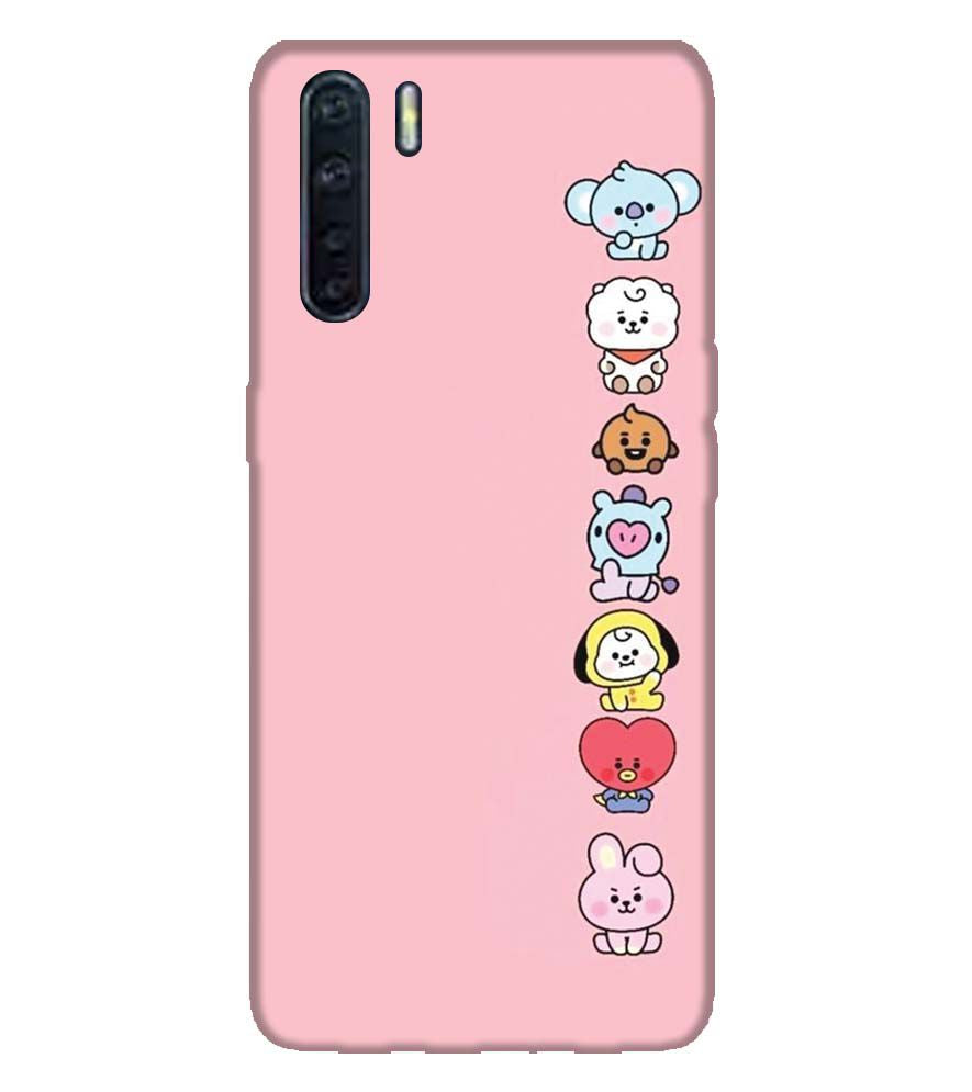 PS1321-Cute Loving Animals Girly Back Cover for Oppo A91