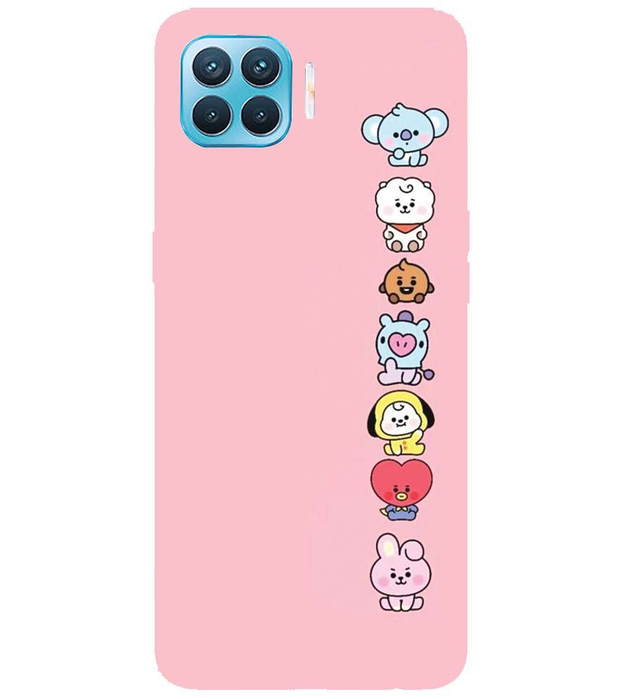 PS1321-Cute Loving Animals Girly Back Cover for Oppo F17 Pro