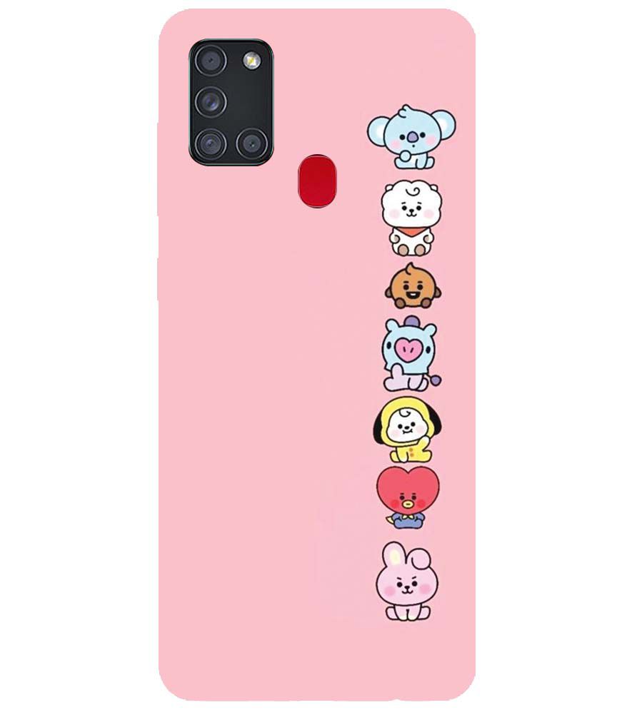 PS1321-Cute Loving Animals Girly Back Cover for Samsung Galaxy A21s