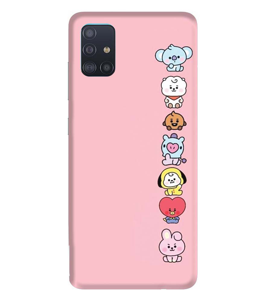 PS1321-Cute Loving Animals Girly Back Cover for Samsung Galaxy A51