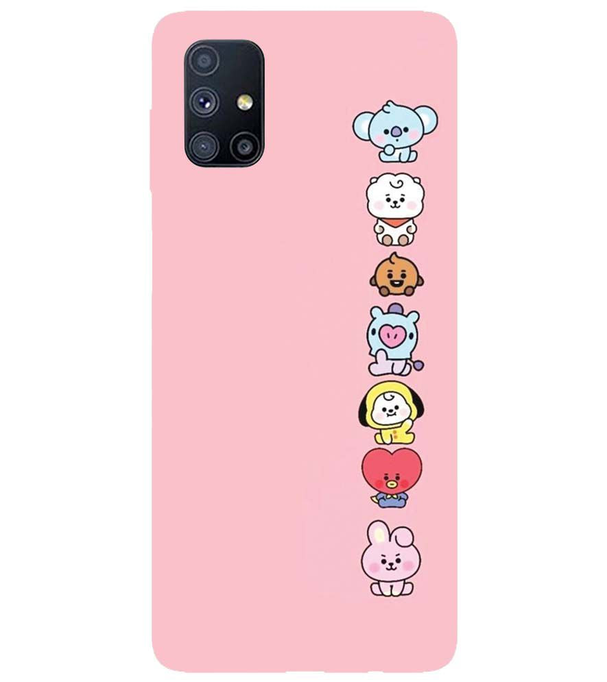 PS1321-Cute Loving Animals Girly Back Cover for Samsung Galaxy M51