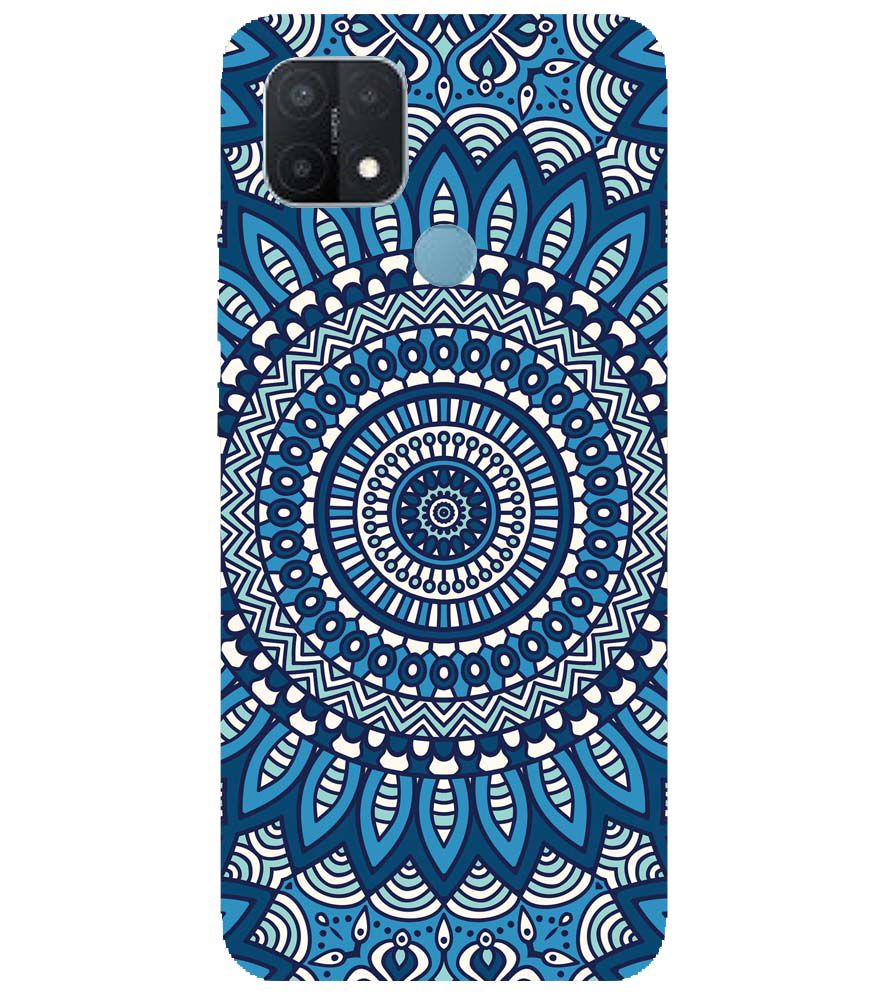 PS1327-Blue Mandala Design Back Cover for Oppo A15 and Oppo A15s