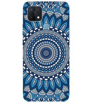 PS1327-Blue Mandala Design Back Cover for Oppo A15 and Oppo A15s