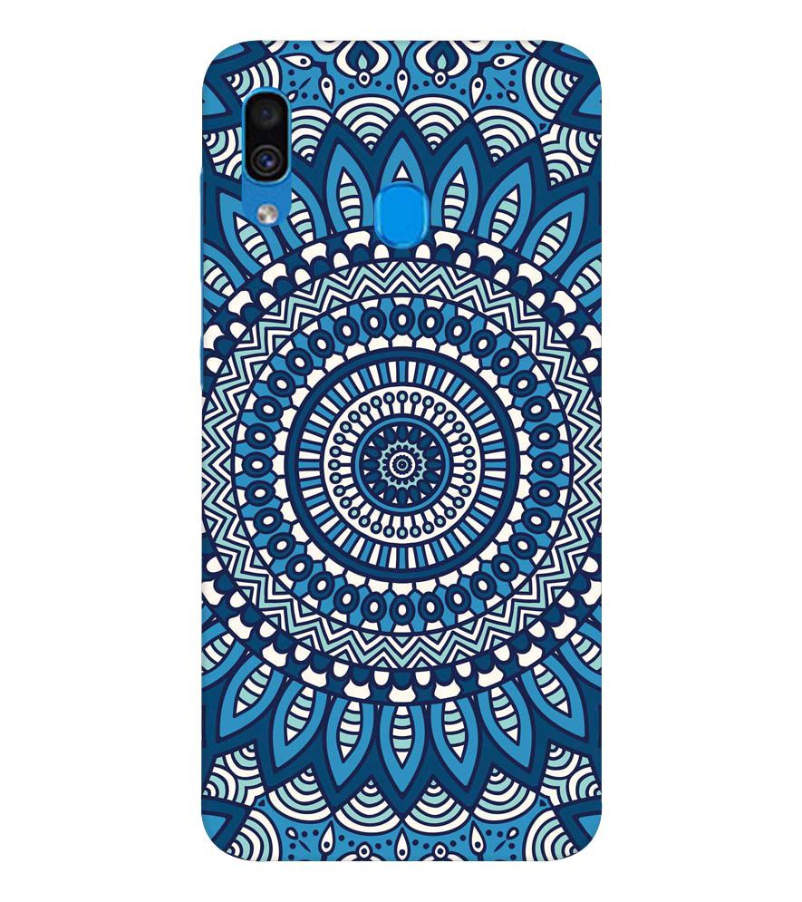 PS1327-Blue Mandala Design Back Cover for Samsung Galaxy A20