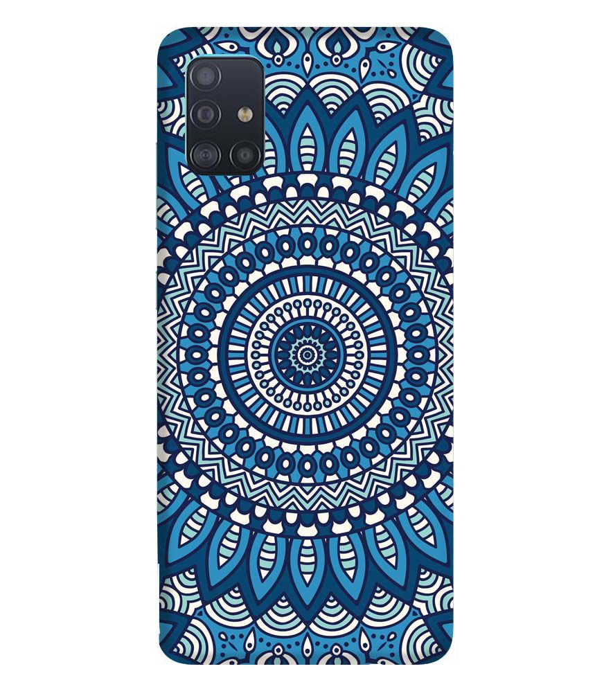 PS1327-Blue Mandala Design Back Cover for Samsung Galaxy A51