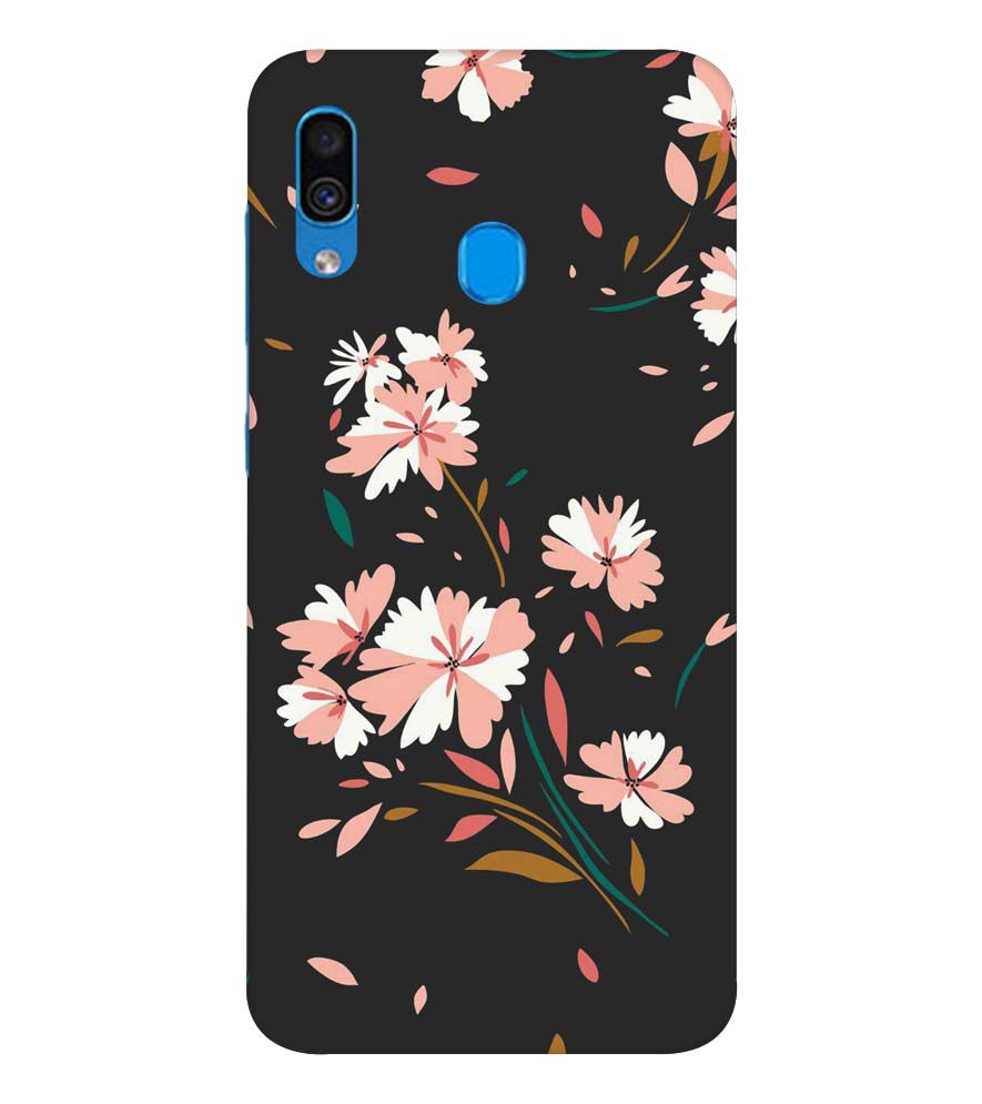 PS1328-Flower Pattern Back Cover for Samsung Galaxy A20