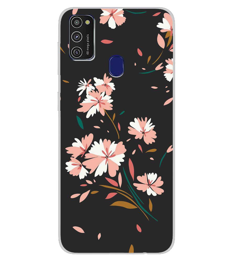 PS1328-Flower Pattern Back Cover for Samsung Galaxy M21
