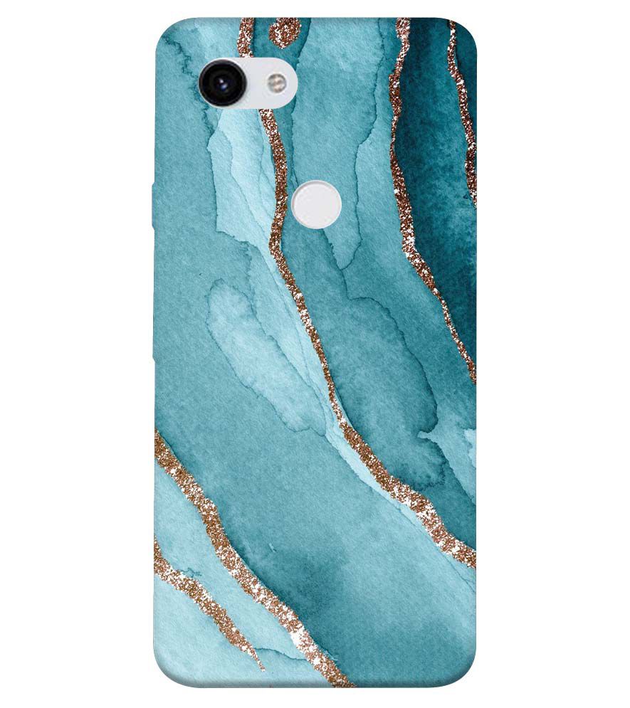 PS1329-Golden Green Marble Back Cover for Google Pixel 3a