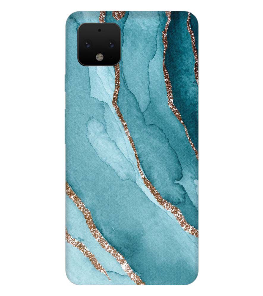 PS1329-Golden Green Marble Back Cover for Google Pixel 4