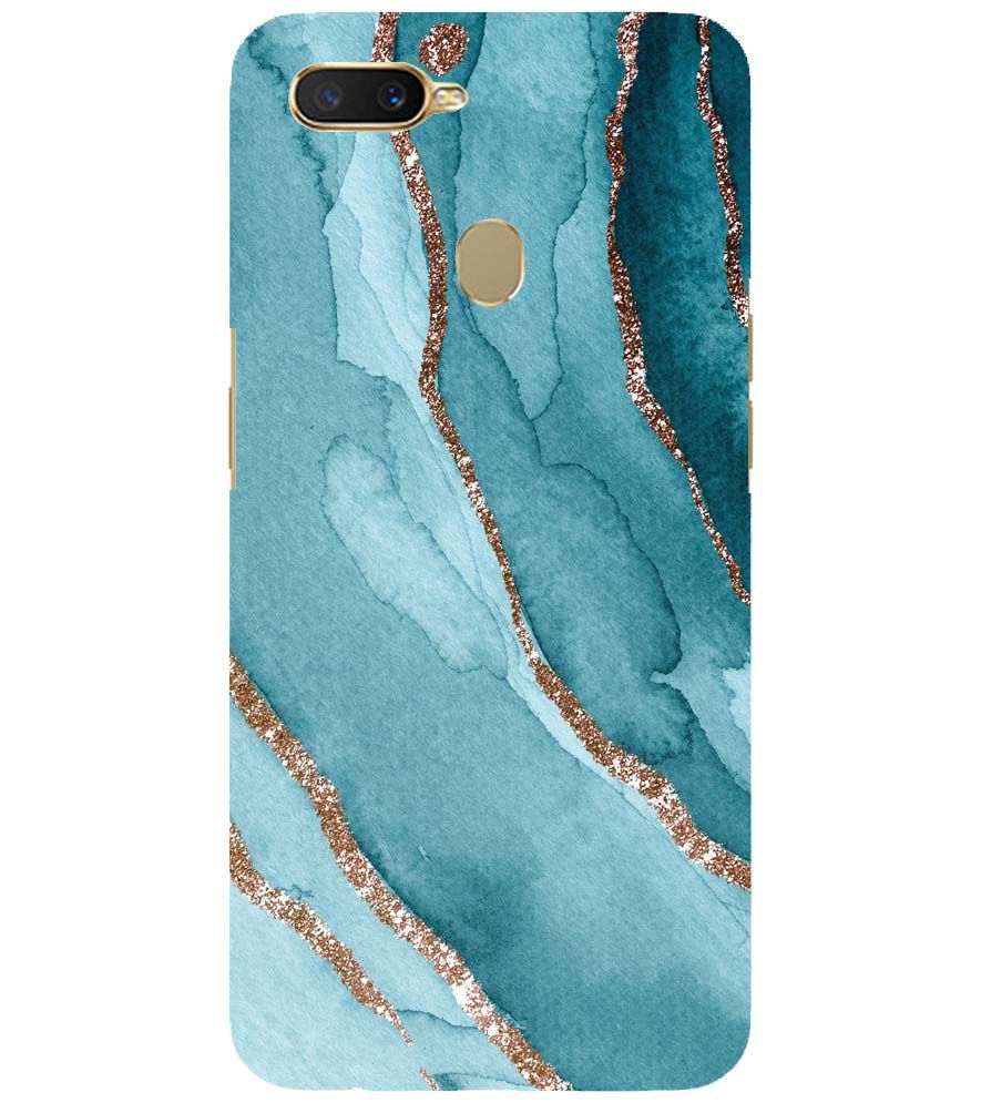 PS1329-Golden Green Marble Back Cover for Oppo A12