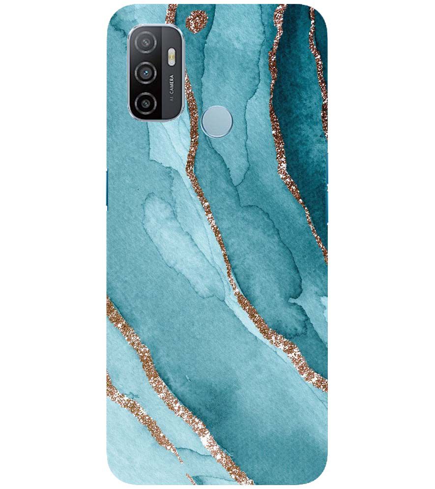 PS1329-Golden Green Marble Back Cover for Oppo A33