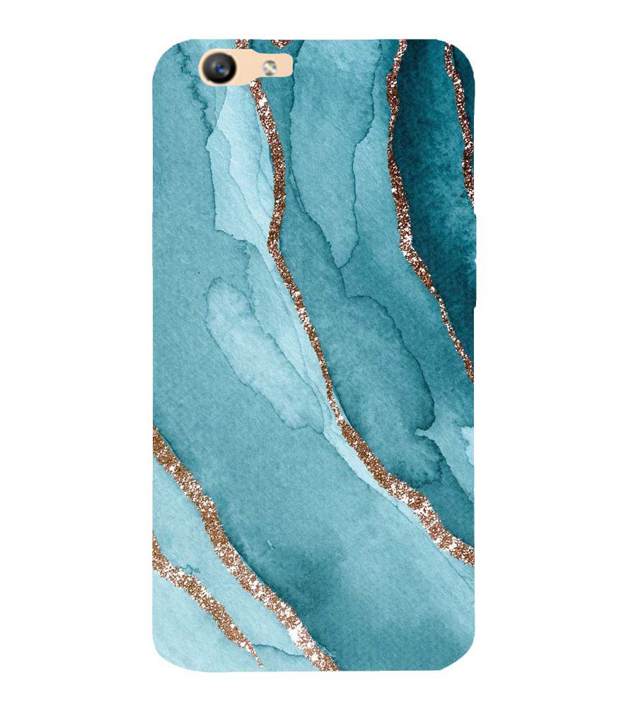 PS1329-Golden Green Marble Back Cover for Oppo A59