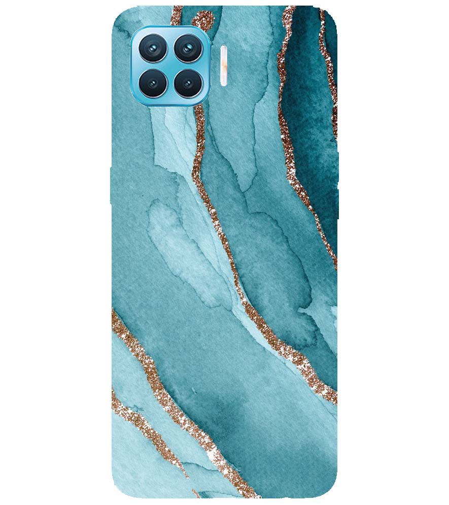 PS1329-Golden Green Marble Back Cover for Oppo F17 Pro