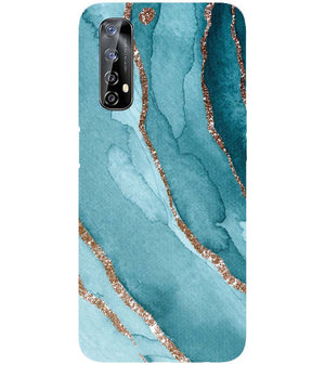 PS1329-Golden Green Marble Back Cover for Realme 7