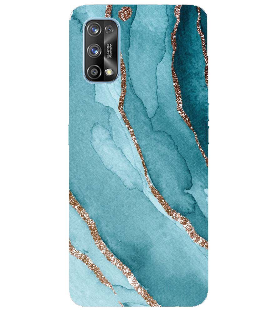 PS1329-Golden Green Marble Back Cover for Realme 7 Pro