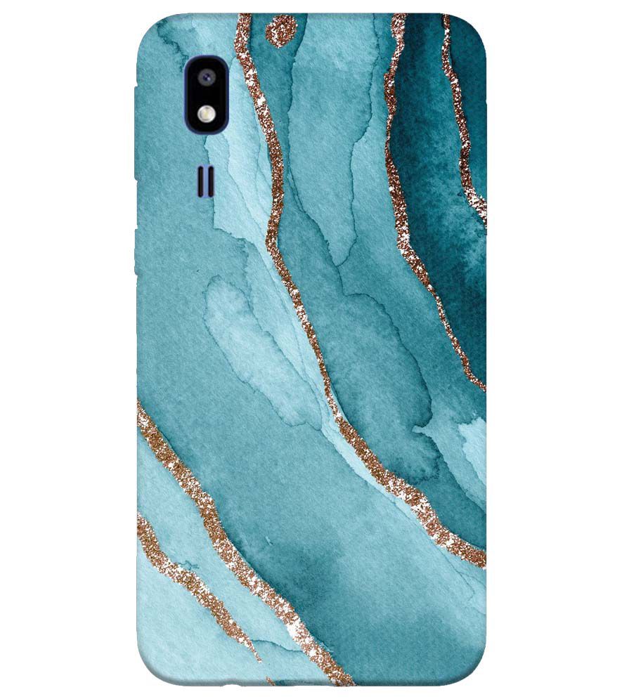 PS1329-Golden Green Marble Back Cover for Samsung Galaxy A2 Core