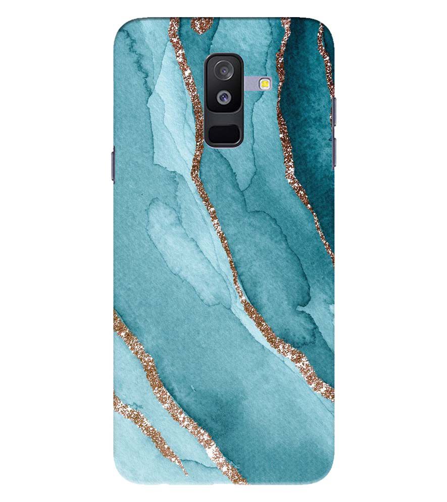 PS1329-Golden Green Marble Back Cover for Samsung Galaxy A6 Plus
