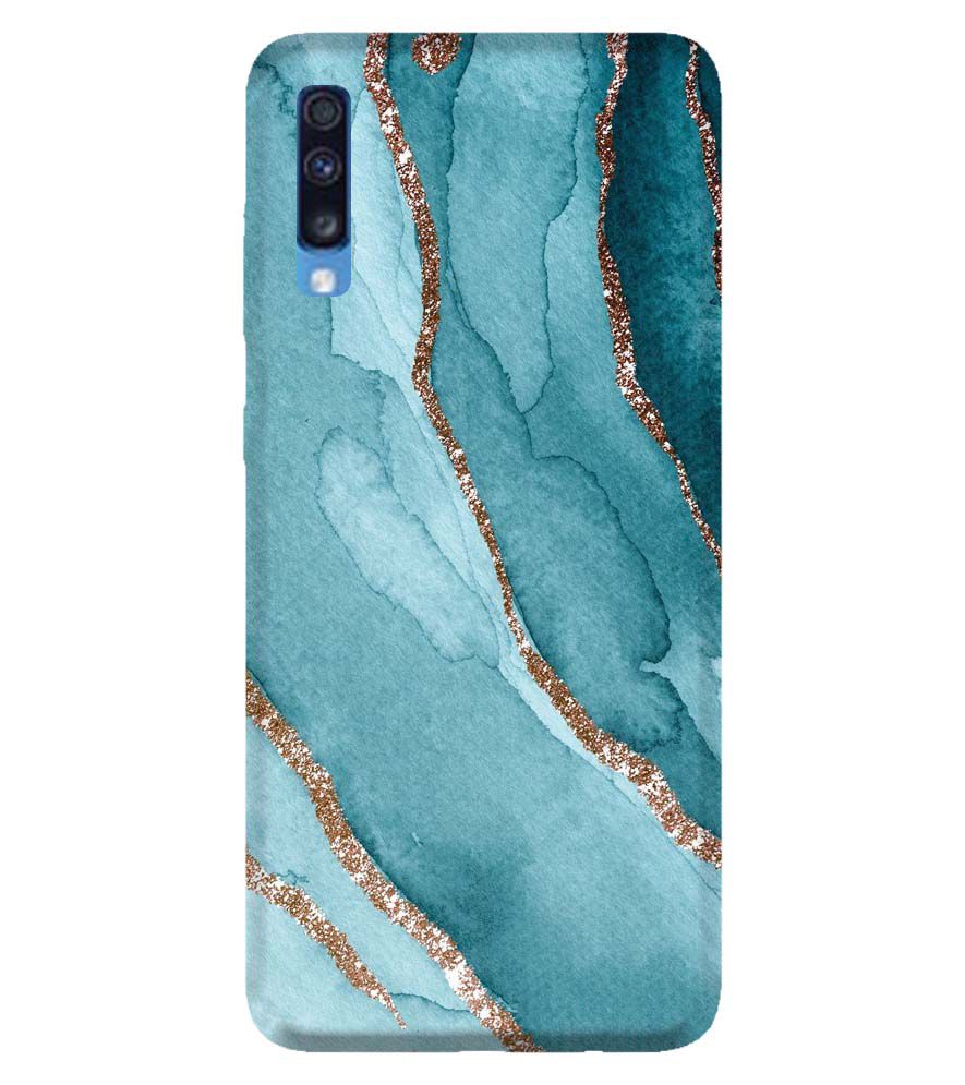 PS1329-Golden Green Marble Back Cover for Samsung Galaxy A70