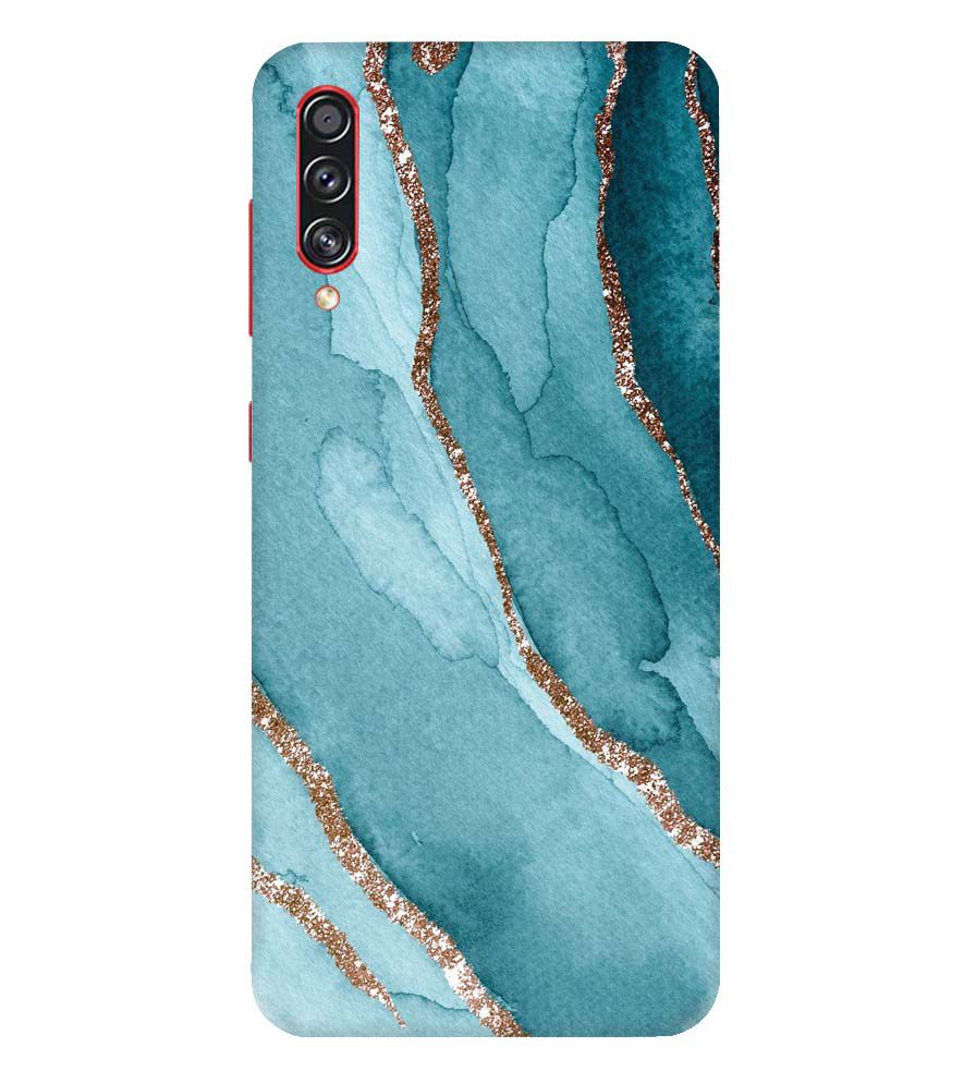 PS1329-Golden Green Marble Back Cover for Samsung Galaxy A70s