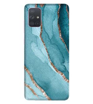 PS1329-Golden Green Marble Back Cover for Samsung Galaxy A71